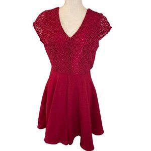 Altar'd State Lace Overlay Skater Dress